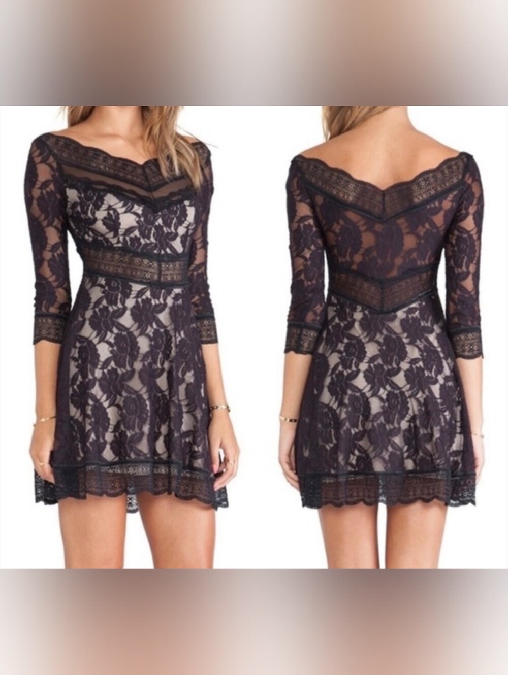 Free People Black Lace Party Dress